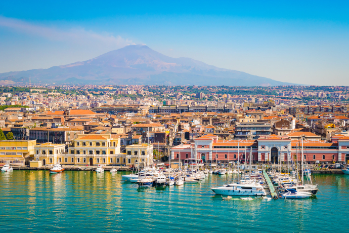Catania is the second-largest city of the Italian island of Sicily.